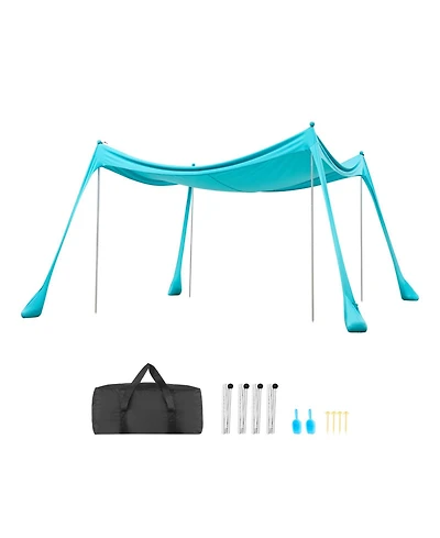 Cozito Beach Tent Sun Shelter 10 x 10 feet with Sandbags and Stability Poles