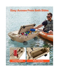 Cozito Floating Cooler 40 Qt Ice Chest with Dry Storage, Wheels and Tow Rope