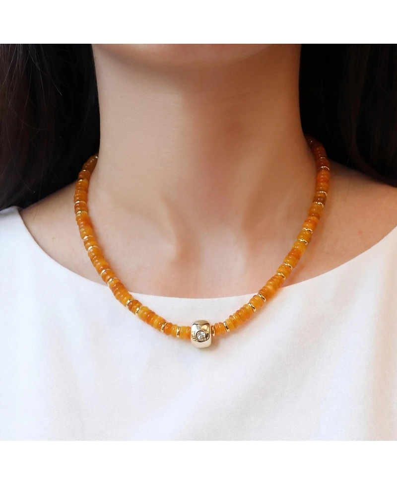 The Lovery Bead Rondel Necklace 18K Gold Plated Over Brass