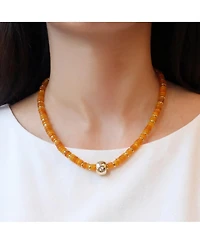The Lovery Bead Rondel Necklace 18K Gold Plated Over Brass