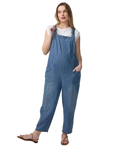 Ingrid + Isabel Maternity Soft Denim Overall Jumpsuits