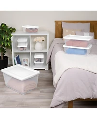 Sterilite 58 Quart Storage Boxes, Clear Plastic Containers with Lid, Set of 12