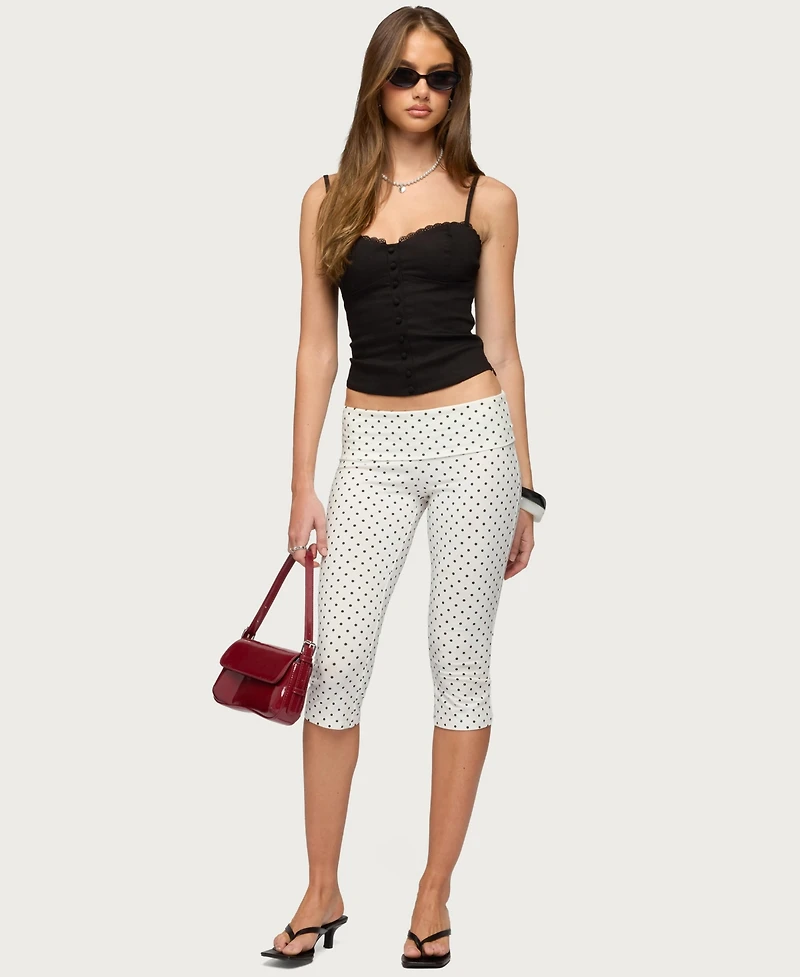 Edikted Women's Helenna Button Front Lace Up Top