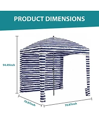 Yiortwo 6x6 Feet Beach Tent Sun Shelter UPF50+ Portable Canopy With Side Walls