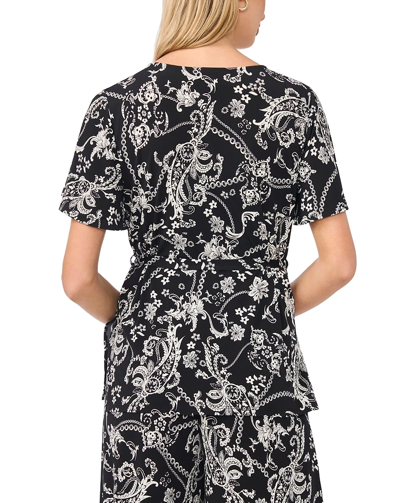 Sam & Jess Women's V-Neck Flutter-Sleeve Tunic Top