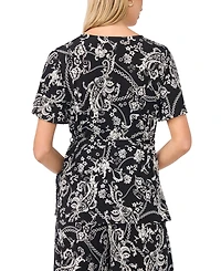 Sam & Jess Women's V-Neck Flutter-Sleeve Tunic Top
