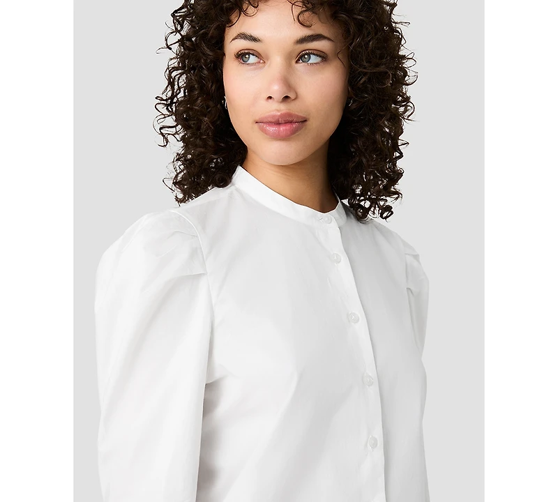 French Connection Women's Cambria Crewneck Button-Front Top