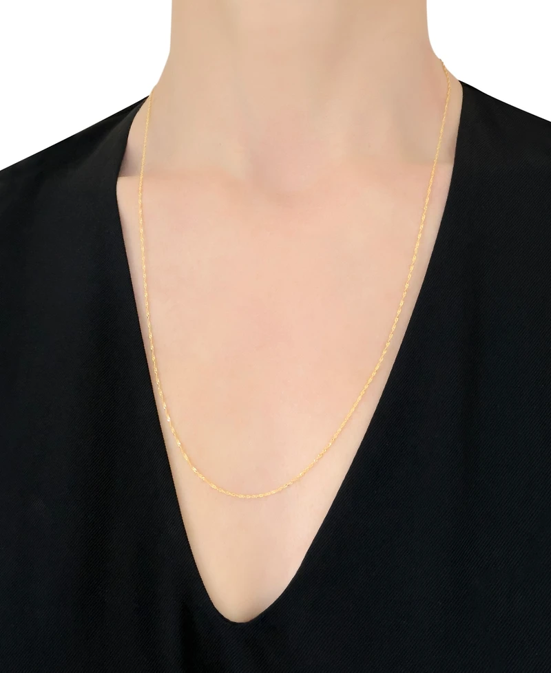 24" Singapore Chain Necklace (7/8mm) in 14k Gold