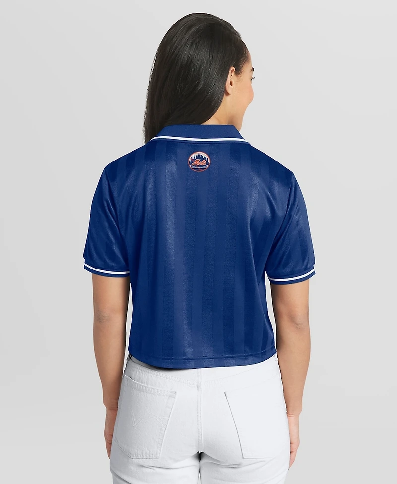 Wear by Erin Andrews Women's Royal New York Mets Cropped Polo Shirt