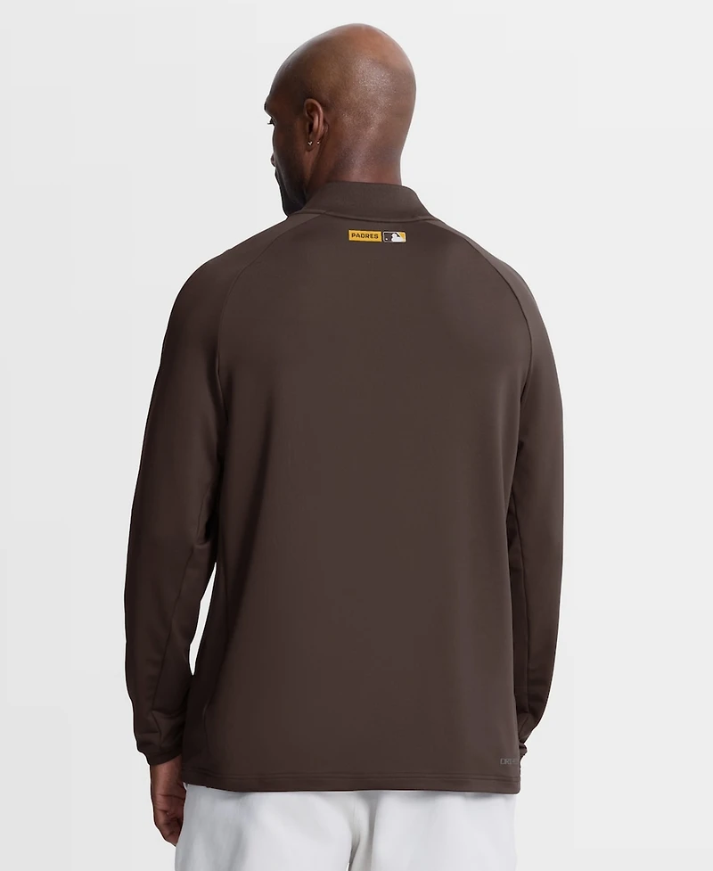 Nike Men's Brown San Diego Padres Authentic Collection Dri-fit Raglan Half-Zip Pullover Sweatshirt