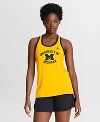 Jordan Women's Maize Michigan Wolverines Uni Name Tri-Blend Dri-fit Racerback Tank Top