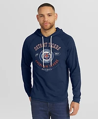 Darius Rucker Collection by Fanatics Men's Blue Detroit Tigers Raglan Hooded Long Sleeve T-Shirt