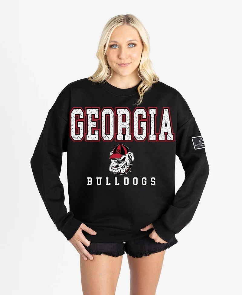Gameday Couture Women's Black Georgia Bulldogs Oversized Level Up Label Premium Sweatshirt