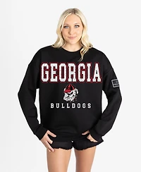 Gameday Couture Women's Black Georgia Bulldogs Oversized Level Up Label Premium Sweatshirt