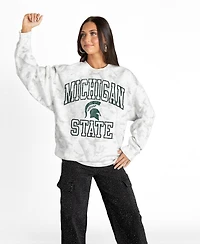 Gameday Couture Women's Ash Michigan State Spartans Whiteout Premium Fleece Camo Sweatshirt