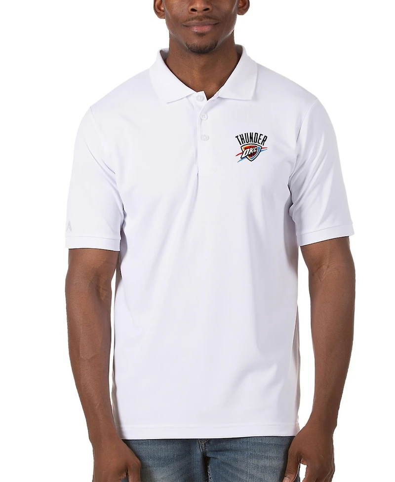 Antigua Men's White Oklahoma City Thunder Legacy Pique Polo Shirt