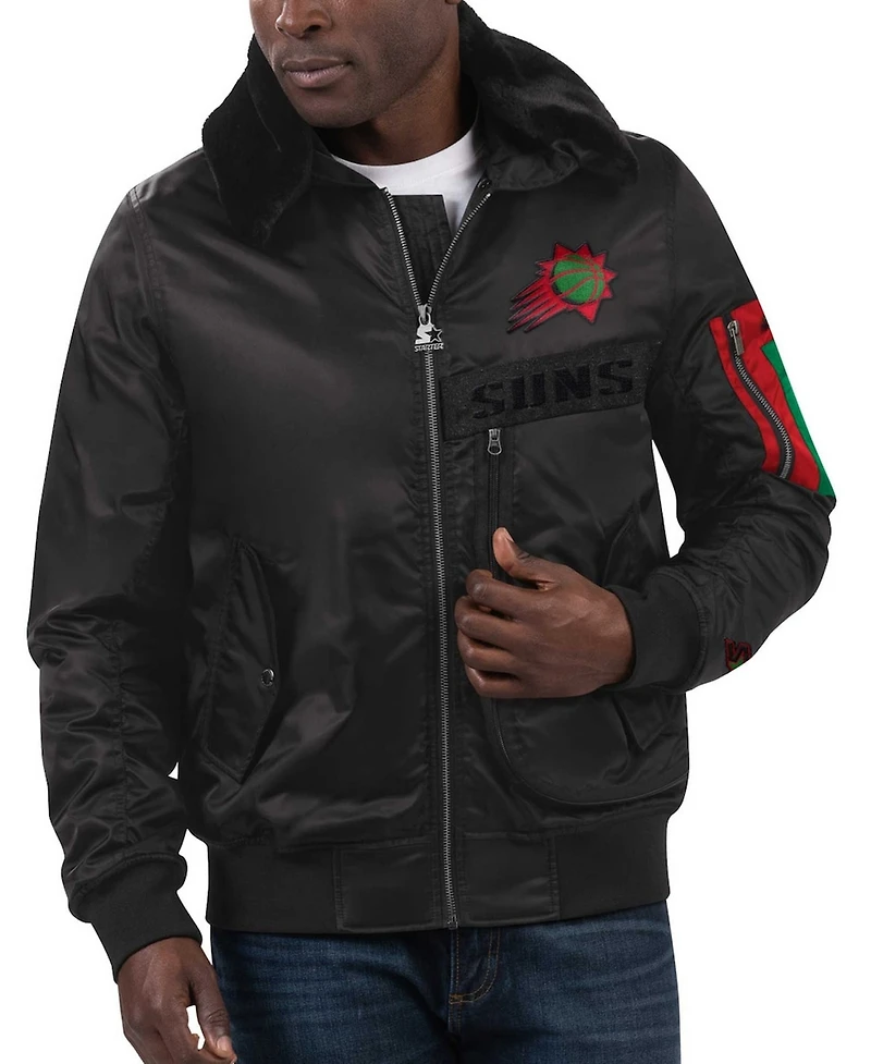 Starter x Ty Mopkins Men's Black Phoenix Suns History Month Satin Full-Zip Jacket