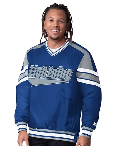 Starter Men's Blue Tampa Bay Lightning Reliever V-Neck Pullover Jacket