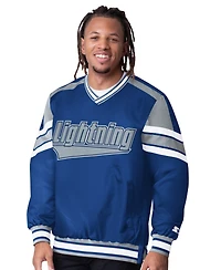 Starter Men's Blue Tampa Bay Lightning Reliever V-Neck Pullover Jacket