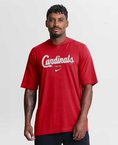 Nike Men's Red St. Louis Cardinals Arched Wordmark Tri-Blend Hooded T-Shirt