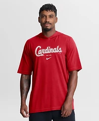 Nike Men's Red St. Louis Cardinals Arched Wordmark Tri-Blend Hooded T-Shirt
