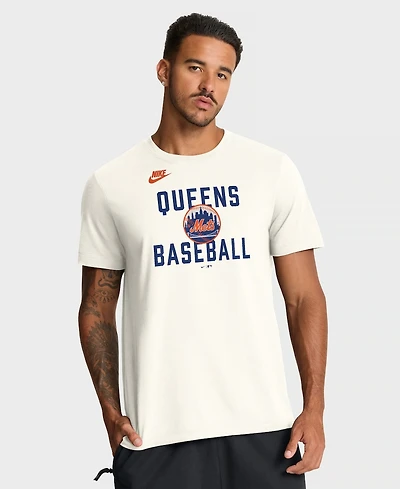 Nike Men's Cream New York Mets Cooperstown Collection ‘70s Inspired T-Shirt