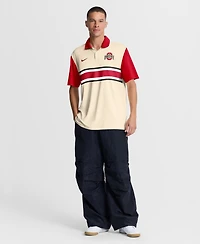 Nike Men's Natural/Scarlet Ohio State Buckeyes Vapor Primary Logo Dri-fit Polo Shirt