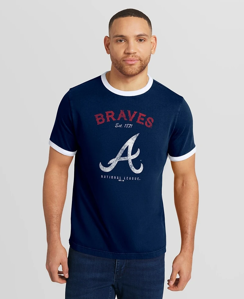 Darius Rucker Collection by Fanatics Men's Navy Atlanta Braves Washed Ringer T-Shirt