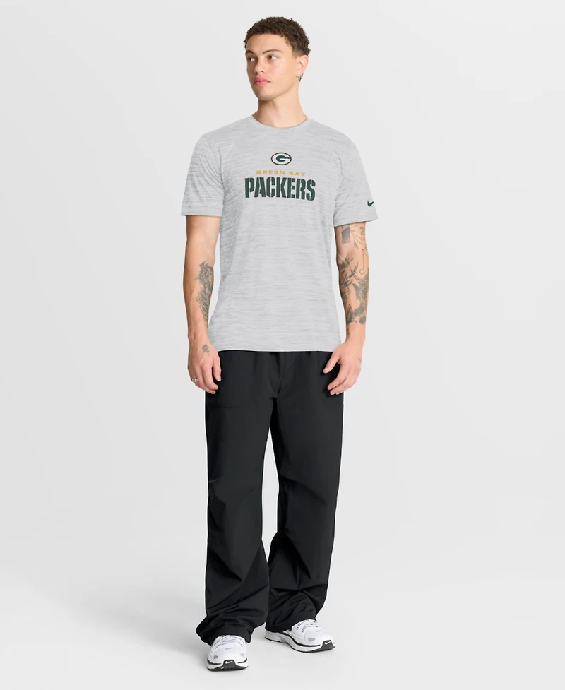 Nike Men's Ash Green Bay Packers Velocity Endurance Run Dri-fit T-Shirt