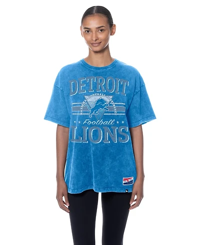 New Era Women's Blue Detroit Lions Throwback Oversized T-Shirt