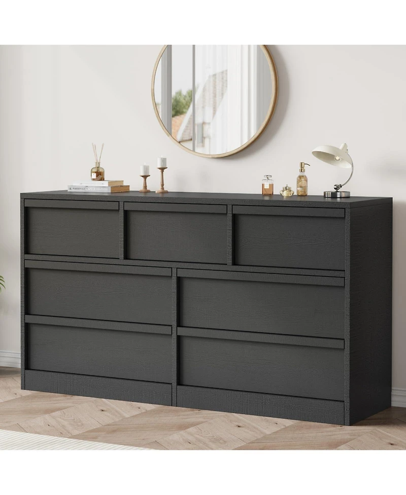gaomon 7 Drawer Dresser for Bedroom, 54 inch Wide, Chest of Drawers with Large Storage, Wooden Organizer Living Room, Entryway