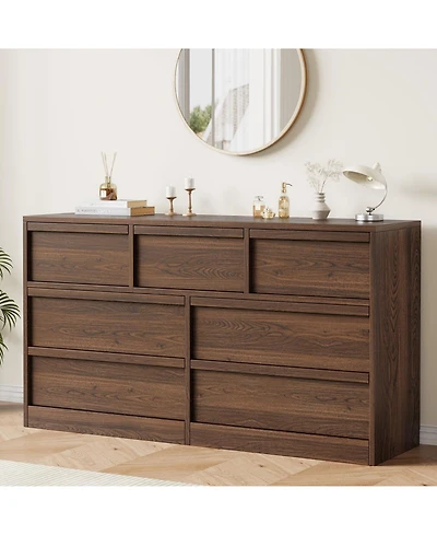 gaomon 7 Drawer Dresser for Bedroom, 54 inch Wide, Chest of Drawers with Large Storage, Wooden Organizer Living Room, Entryway