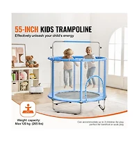 Ruie 55 in Mini Toddler Trampoline with Safety Net and Basketball Hoop Ages 3 Plus