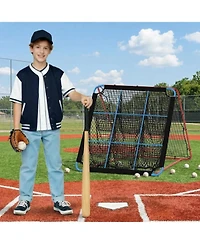 Xo 4x4 Ft Baseball Pitching Net, 2-in-1 Rebounder with Strike Zone, Portable Training Net for Baseball Softball Practice