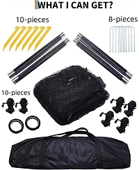 Xo 33FT Batting Cage Net with Frame, Multi-Sport Baseball Softball Golf Practice Cage for Backyard Field Training