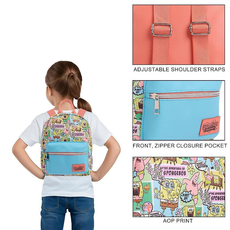 Spongebob Squarepants Character All Over Print 11 Inch Mini Backpack