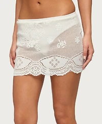 Edikted Womens Rusa Sheer Crochet Mini Skirt