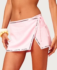 Edikted Women's Barbie Linen Look Wrap Mini Skirt