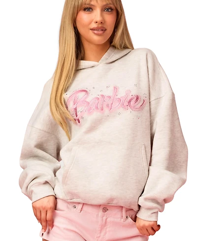 Edikted Women's Barbie Rhinestone Oversized Hoodie