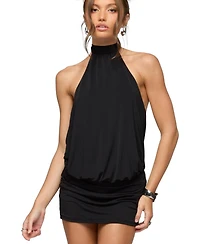 Edikted Women's Saraya Backless High Neck Mini Dress