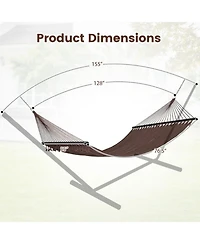 Gouun Double Caribbean Hammock with Spreader Bar for Patio Poolside