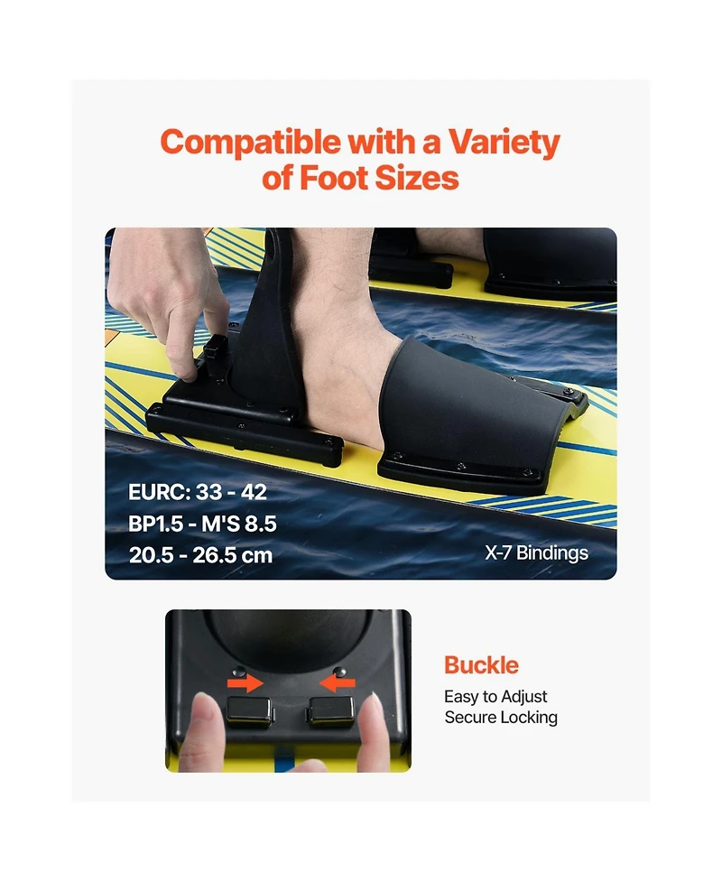 Hikeen Water Skis Kids Water Ski Trainers Adjustable Bindings Double Handle Rope and Removable Stabilizing Bar Training Waterskis