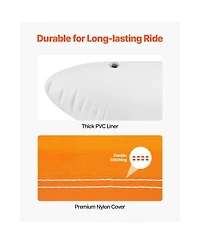 Hikeen 2-person towable water tube with dual cockpits, 340-lb capacity, durable 840D full nylon cover for boating fun.