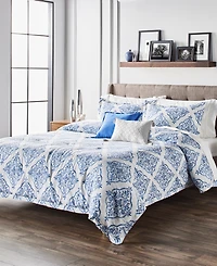 Anne Klein Louisa Rayon Blend 5-Piece Comforter Set, King/California King