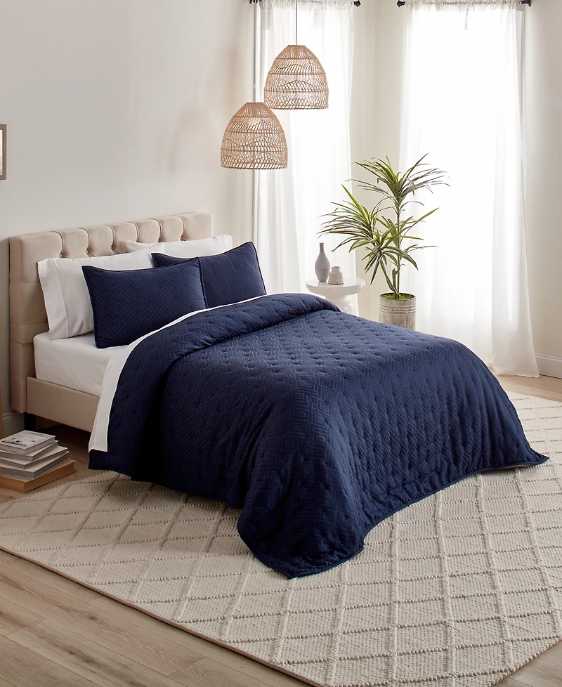 Anne Klein Torringford Jacquard 3-Piece Quilt Set