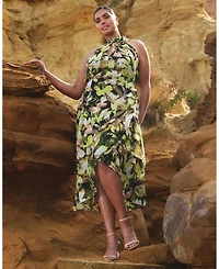 Estelle Women's Chlora Halter Chiffon Cocktail Midi Dress