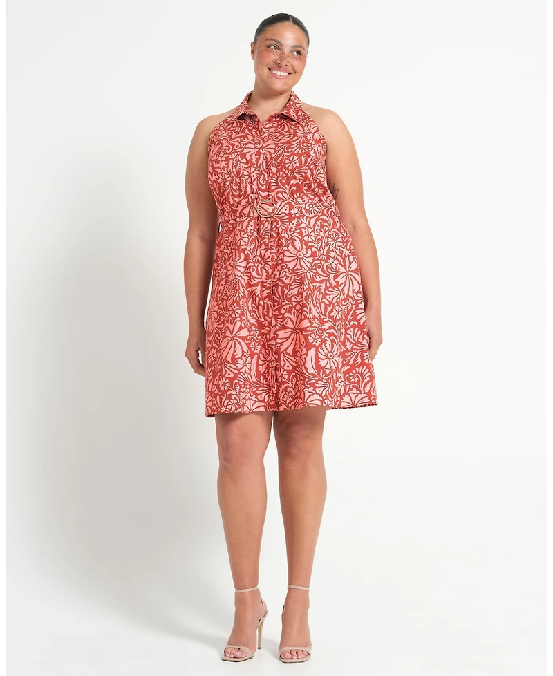 Estelle Women's Bellavie Floral Button-Front Belted Mini Dress