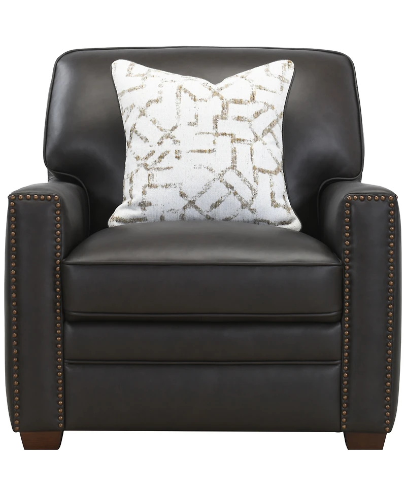 Gaspare 37" Leather Chair, Macy's Exclusive