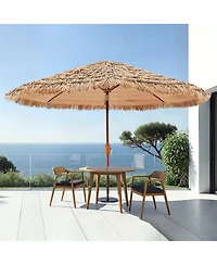 Cozito Tiki Umbrella, Thatched Patio Umbrella with Tilt and 8 Metal Ribs