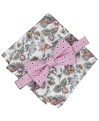 Bar Iii Men's Elliot Dotted Bow Tie & Floral Pocket Square 2-Piece Set, Macy's Exclusive